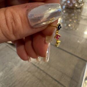Single Earring Gold Over 925 Silver